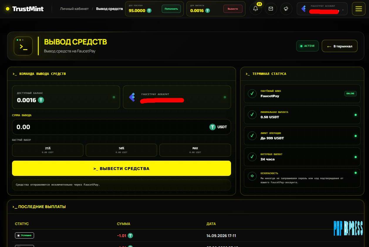 CRYPTO TRUST MINT - Terminal